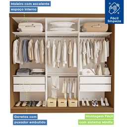 Closet Casal sem Portas 4 Gavetas Paris - 3
