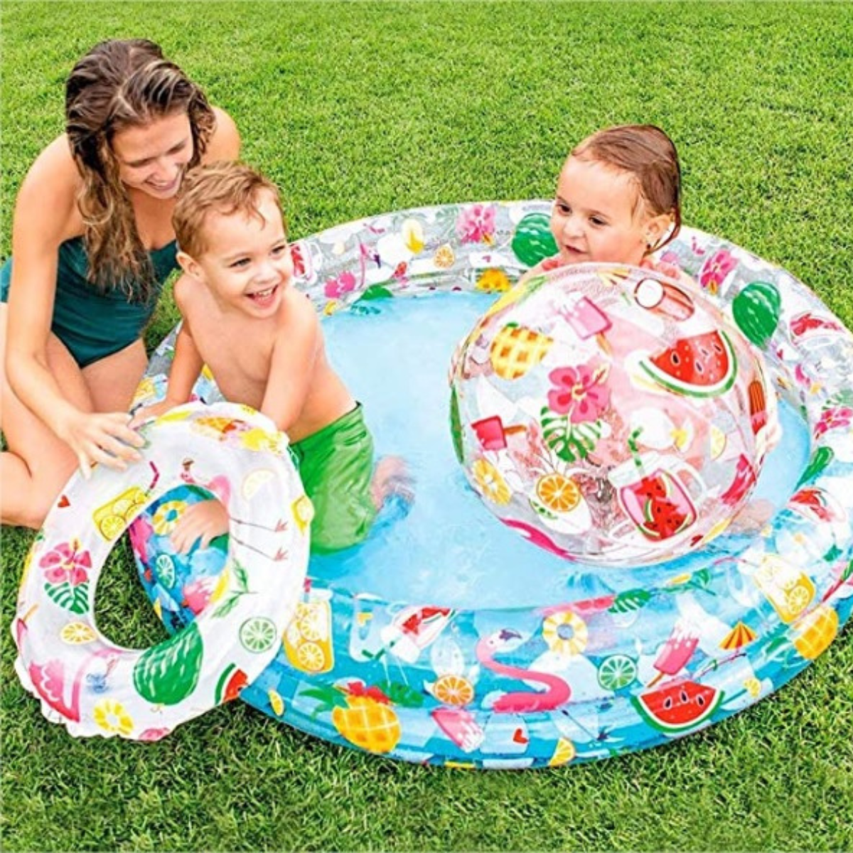 Piscina Inflável Tropical C Acessórios 150l + Bomba Elétrica Voltagem:110v - 3
