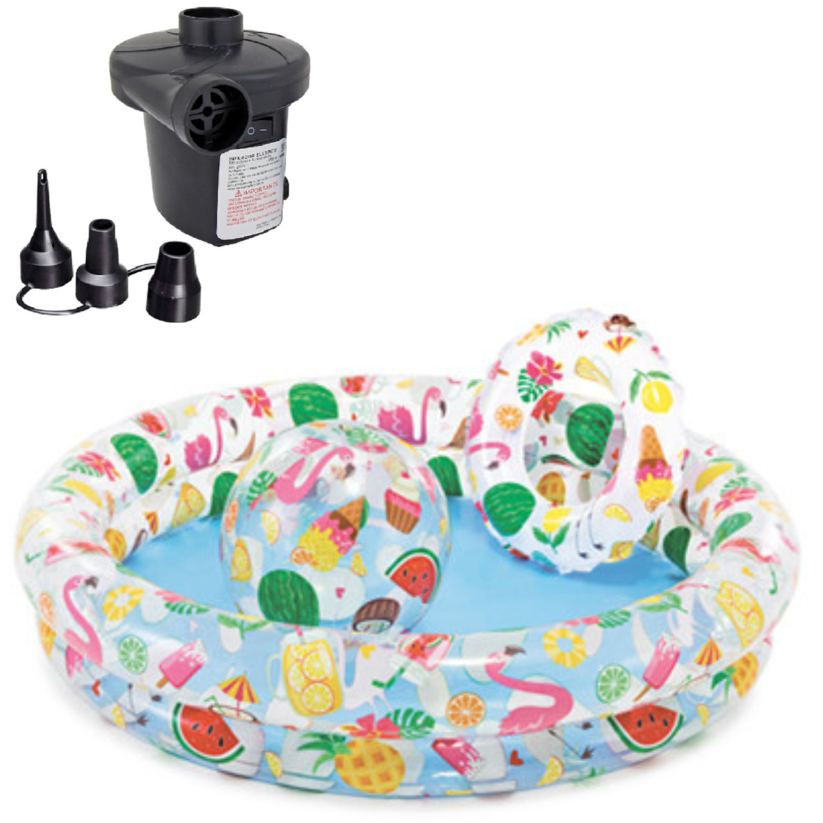 Piscina Inflável Tropical C Acessórios 150l + Bomba Elétrica Voltagem:110v - 1