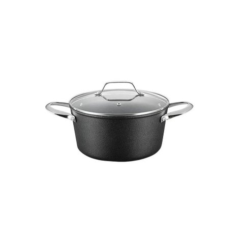 Panela Caçarola Black Rock Indução Fundo Triplo 24cm 4,3l Preta  Mimo Style