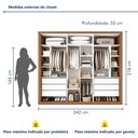 Ver imagem 3 de Módulo Closet Casal sem Portas 6 Gavetas Itália Yescasa