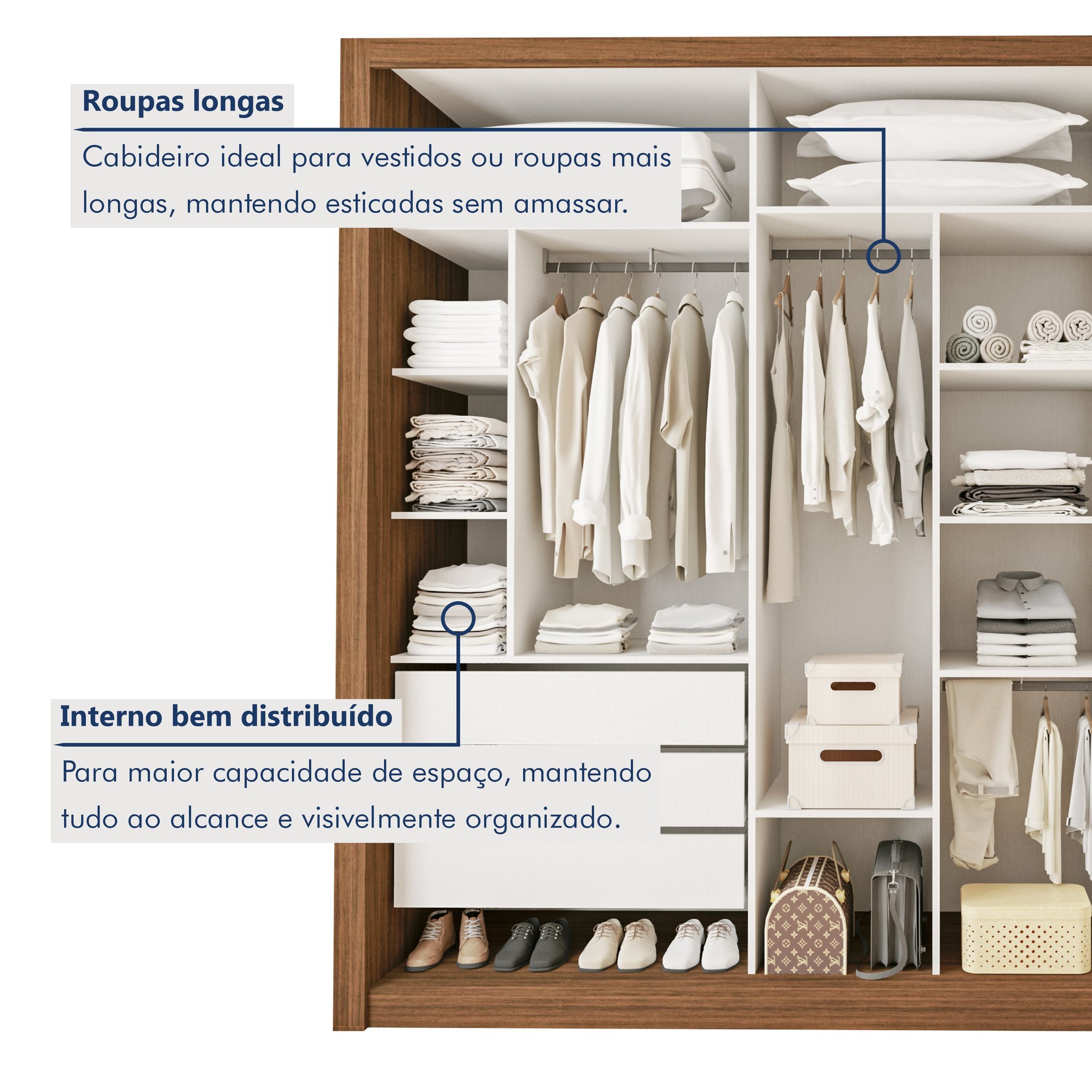 Módulo Closet Casal sem Portas 6 Gavetas Itália - 5