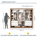 Ver imagem 3 de Módulo Closet Casal sem Portas 6 Gavetas Itália Yescasa Marrom/Freijó