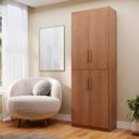 Ver imagem 1 de Multiuso Livreiro Flex 4 Portas Estante Vertical ou Balcão com Prateleiras - Nature