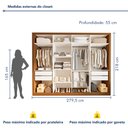 Ver mais imagens de Closet Casal sem Portas 4 Gavetas Florença