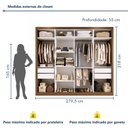 Ver imagem 3 de Closet Casal sem Portas 4 Gavetas Florença Yescasa Marrom/Freijó