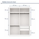 Ver imagem 4 de Closet Infantil sem Portas 2 Gavetas Júlia Branco