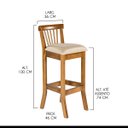 Ver imagem 3 de Kit 3 Banquetas Alta para Área Gourmet 36x100 Cm Valencia Madeira Maciça Imbuia Linho Bege M58 - RMI