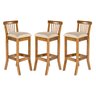 Kit 3 Banquetas Alta para Área Gourmet 36x100 Cm Valencia Madeira Maciça Imbuia Linho Bege M58 - RMI - 1