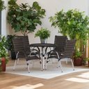 Ver imagem 2 de 6 Cadeiras Vênus Alumínio e Mesa com Tampo Tramado para Jardim Piscina e Área Trama Original