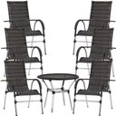 Ver imagem 1 de 6 Cadeiras Vênus Alumínio e Mesa com Tampo Tramado para Jardim Piscina e Área Trama Original