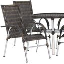 Ver imagem 3 de 6 Cadeiras Vênus Alumínio e Mesa com Tampo Tramado para Jardim Piscina e Área Trama Original
