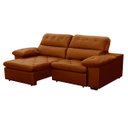 Ver imagem 2 de Sofa Retratil Reclinavel 2 Lugares 1,80m Crystal Veludo Laranjado Lansofbr