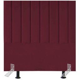Cabeceira Estofada Cama Solteiro 100 Cm Eloá Suede e Frame Cor:bordô - 1