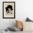 Ver imagem 1 de Quadro Charlie Chaplin Vintage - Romântico 24x18cm - com Vidro:madeira Branca