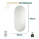 Ver imagem 4 de Espelho Lapidado Oval Grande Corpo Inteiro Quarto Sala Banheiro Hall 115x50 Suporte