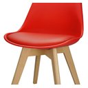 Ver imagem 5 de Kit 2 Cadeiras Charles Eames Leda Luisa Saarinen Design Wood Estofada Base Madeira - Vermelha