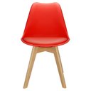 Ver imagem 4 de Kit 2 Cadeiras Charles Eames Leda Luisa Saarinen Design Wood Estofada Base Madeira - Vermelha