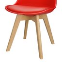 Ver imagem 6 de Kit 2 Cadeiras Charles Eames Leda Luisa Saarinen Design Wood Estofada Base Madeira - Vermelha