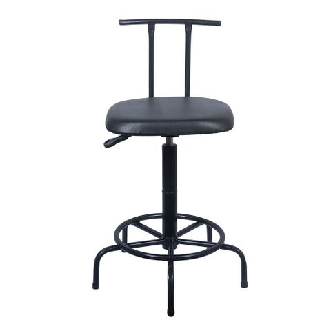 Banqueta Alta Versa Cadeira Caixa Giratória Base Tecido Sintetico Preto Popmov Cadeira Banqueta Alta