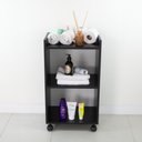 Ver imagem 3 de Gabinete para Banheiro Cassis Móvel sem Portas MDF 40cm Preto Mercado Das Prateleiras