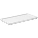 Ver imagem 1 de Kit Bandeja Decorativa Branca e Porta Escova de Dentes Cinza Plástico Banheiro Lavabo