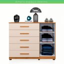 Ver imagem 4 de Cômoda Paris com Sapateira 5 Gavetas 1 Porta Ripada - Benetil - Cinamomo/off