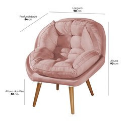 Poltrona Sênior Tecido em Suede Moderna P/ Salão de Beleza - 4