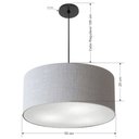 Ver imagem 3 de Pendente Cilíndrico Vivare Free Lux Md-4386 Cúpula em Tecido Lustres Vivare Rustico-Cinza Canopla ci