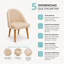 Ver imagem 6 de Kit 2 Cadeiras Lua Estofada Moderna Sala de Jantar Suede Bege
