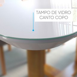 Conjunto Sala de Jantar 4 Lugares em Madeira Maciça Mesa Redonda 1,0M e 4 Cadeiras Moveis Mix - 4