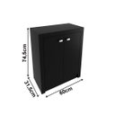 Ver imagem 3 de Armário para Escritório Baixo 2 Portas Preto Me4103 - Tecno Mobili