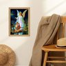 Quadro Moldura Dourada Anjo da Guarda com Crianças 24x18cm:com Acetato - 2