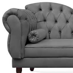 Recamier Divã Cancun 185cm com Capitonê - Direita Suede:cinza - 2