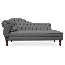 Recamier Divã Cancun 185cm com Capitonê - Direita Suede:cinza - 1