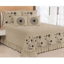 Ver imagem 1 de Kit Cobre Leito Casal Queen Encanto 07 Peças Bordado Colcha - Avelã
