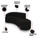 Ver imagem 3 de Sofá 4 Lugares Orgânico 220cm Pé Dourado Morgan Suede D03 - D’Rossi