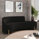 Ver imagem 2 de Sofá 4 Lugares Orgânico 220cm Pé Dourado Morgan Suede D03 - D’Rossi