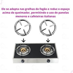 Base de Cafeteira Italiana Suporte Inox Redutor Boca de Fogão - 4
