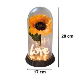 Luminária Love O Girassol Encantado 28 Cm Presente para Namorada Presente De Natal Presente dia das  - 2