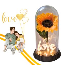 Luminária Love O Girassol Encantado 28 Cm Presente para Namorada Presente De Natal Presente dia das  - 4