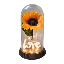 Luminária Love O Girassol Encantado 28 Cm Presente para Namorada Presente De Natal Presente dia das  - 1