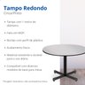 Tampo Redondo 100cm Standard Cinza com Preto Mesa de Reunião Cozinha - 3