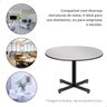 Tampo Redondo 100cm Standard Cinza com Preto Mesa de Reunião Cozinha - 6