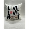 Capa de Almofada Decorativa "live, Love, Woof" 100% Algodão para Sofá - 2