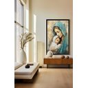 Ver imagem 6 de Quadro Decorativo Canvas Flutuante Moldura Filete Jesus Cristo Maria Gg 02