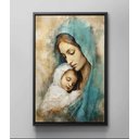 Ver imagem 3 de Quadro Decorativo Canvas Flutuante Moldura Filete Jesus Cristo Maria Gg 02
