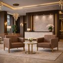 Ver imagem 3 de Poltrona Elegance Decorativa Linho Sala Estar Luxo Moderna - Marrom