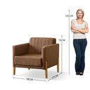 Ver imagem 2 de Poltrona Elegance Decorativa Linho Sala Estar Luxo Moderna - Marrom