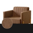 Ver imagem 4 de Poltrona Elegance Decorativa Linho Sala Estar Luxo Moderna - Marrom
